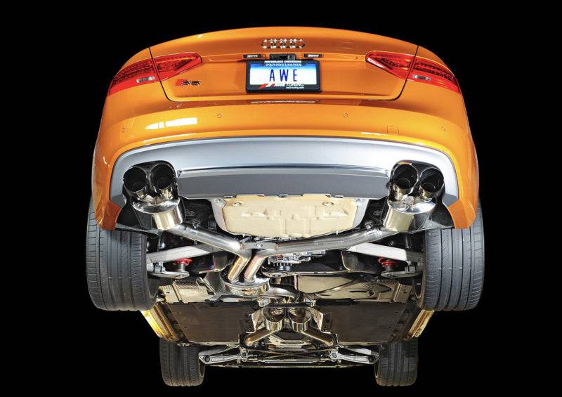 AWE Tuning Audi B8.5 S5 3.0T Touring Edition Exhaust System - Diamond Black Tips (90mm) - Striker Modified