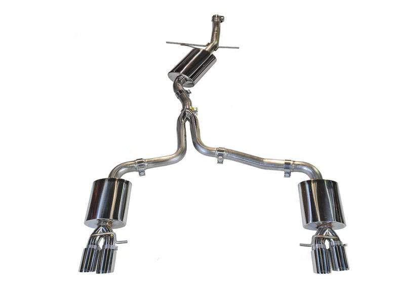 AWE Tuning Audi B8 A5 2.0T Touring Edition Exhaust - Quad Outlet Polished Silver Tips - Striker Modified