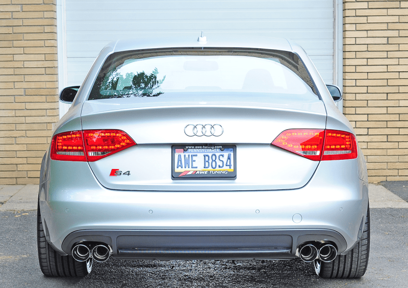 AWE Tuning Audi B8 / B8.5 S4 3.0T Touring Edition Exhaust - Chrome Silver Tips (90mm) - Striker Modified