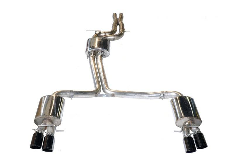 AWE Tuning Audi B8 S5 4.2L Touring Edition Exhaust System - Diamond Black Tips - Striker Modified