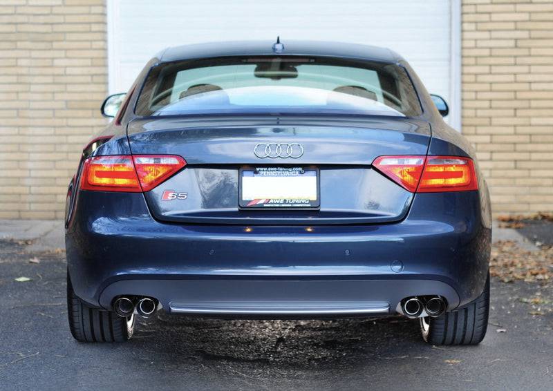 AWE Tuning Audi B8 S5 4.2L Touring Edition Exhaust System - Diamond Black Tips - Striker Modified