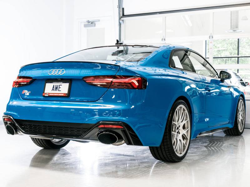 AWE Tuning Audi B9.5 RS5 Sportback Non-Resonated Touring Edition Exhaust - RS-Style Diamond Blk Tips - Striker Modified