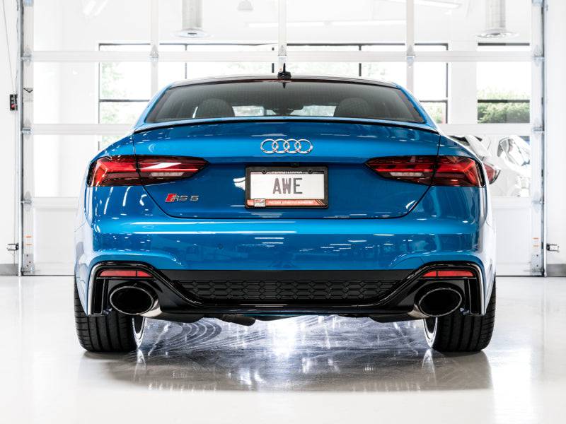 AWE Tuning Audi B9.5 RS5 Sportback Non-Resonated Touring Edition Exhaust - RS-Style Diamond Blk Tips - Striker Modified