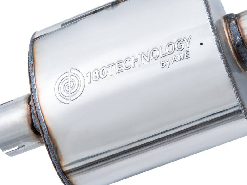 AWE Tuning Audi B9 A4 Touring Edition Exhaust Dual Outlet - Diamond Black Tips (Includes DP) - Striker Modified