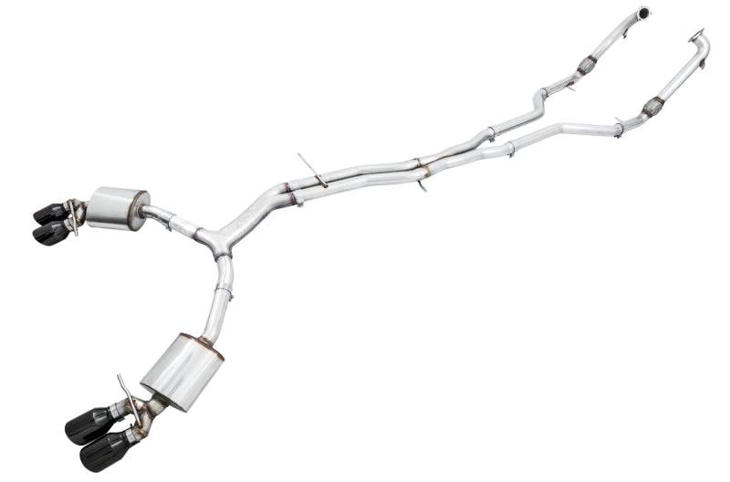 AWE Tuning Audi B9 S5 Sportback Touring Edition Exhaust - Non-Resonated (Black 102mm Tips) - Striker Modified