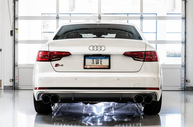 AWE Tuning Audi B9 S5 Sportback Touring Edition Exhaust - Non-Resonated (Black 102mm Tips) - Striker Modified
