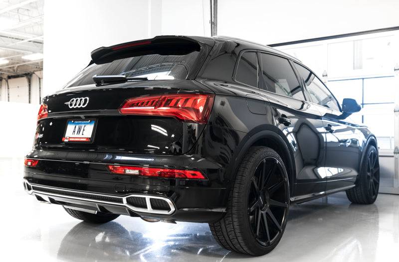AWE Tuning Audi B9 SQ5 Resonated Touring Edition Cat-Back Exhaust - No Tips (Turn Downs) - Striker Modified