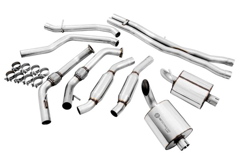 AWE Tuning Audi B9 SQ5 Resonated Touring Edition Cat-Back Exhaust - No Tips (Turn Downs) - Striker Modified