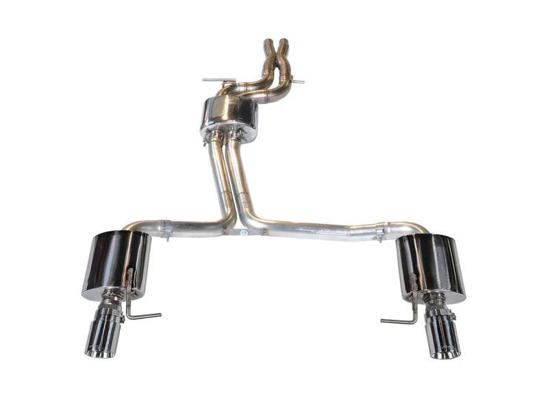 AWE Tuning Audi C7 A6 3.0T Touring Edition Exhaust - Dual Outlet Chrome Silver Tips - Striker Modified