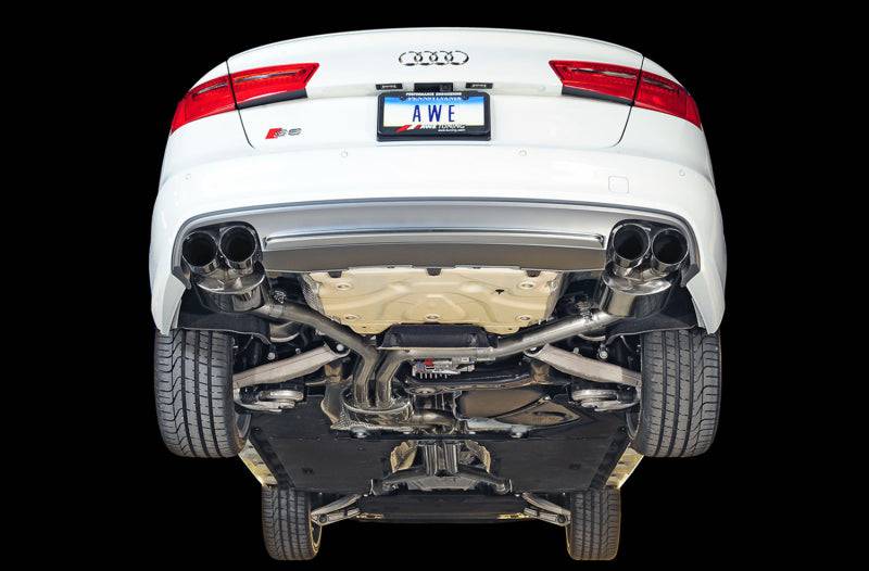 AWE Tuning Audi C7 / C7.5 S6 4.0T Touring Edition Exhaust - Diamond Black Tips - Striker Modified