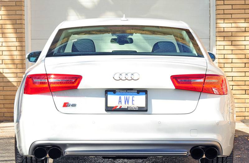 AWE Tuning Audi C7 / C7.5 S6 4.0T Touring Edition Exhaust - Diamond Black Tips - Striker Modified
