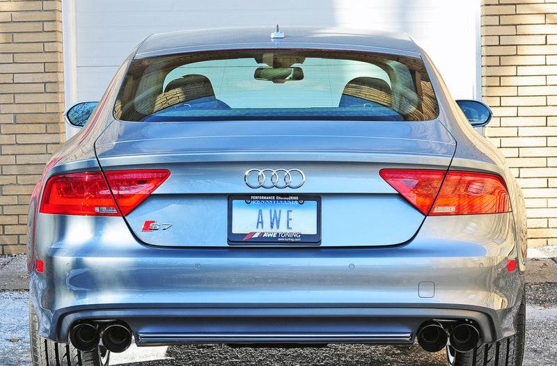 AWE Tuning Audi C7 / C7.5 S7 4.0T Track Edition Exhaust - Diamond Black Tips - Striker Modified