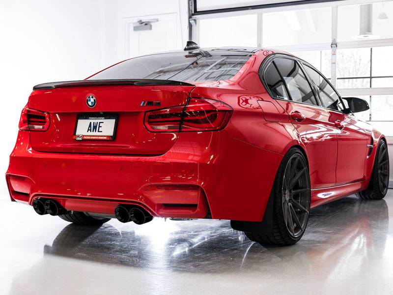 AWE Tuning BMW F8X M3/M4 Track Edition Catback Exhaust - Diamond Black Tips - Striker Modified