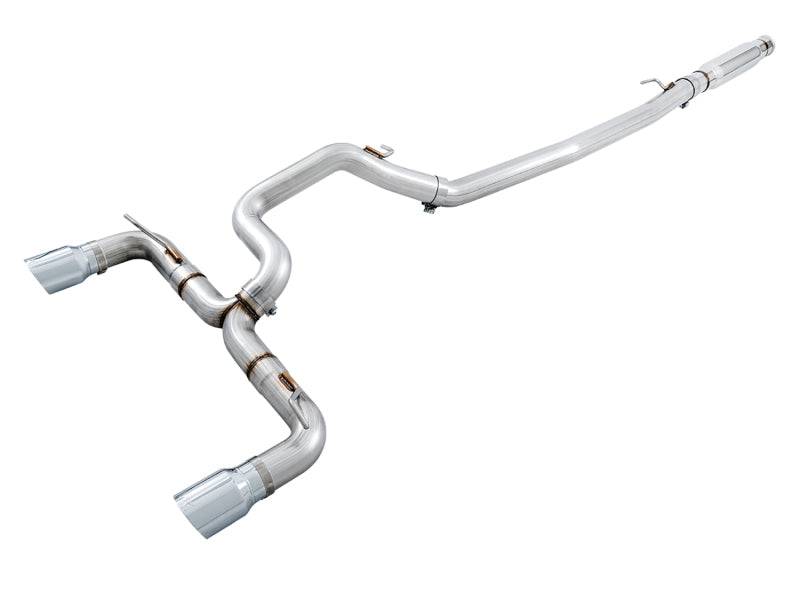AWE Tuning Ford Focus RS Track Edition Cat-back Exhaust - Chrome Silver Tips - Striker Modified