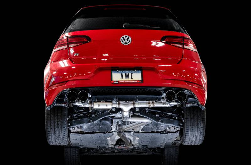 AWE Tuning MK7.5 Golf R SwitchPath Exhaust w/Diamond Black Tips 102mm - Striker Modified