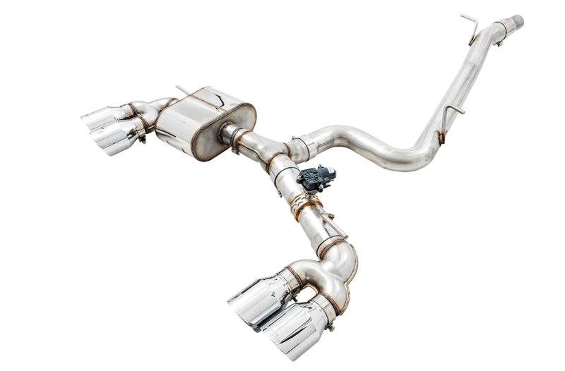 AWE Tuning Mk7 Golf R SwitchPath Exhaust w/Chrome Silver Tips 102mm - Striker Modified