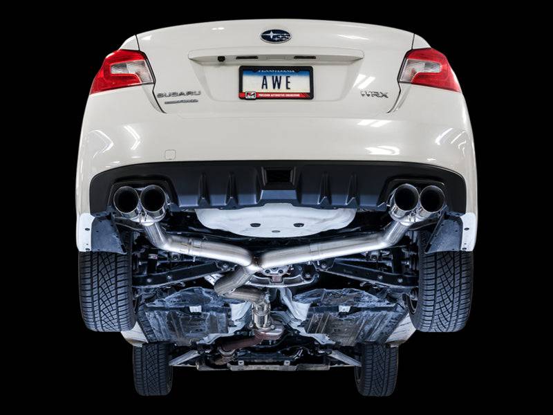 AWE Tuning Subaru WRX/STI VA/GV Sedan Track Edition Exhaust - Diamond Black Tips (102mm) - Striker Modified