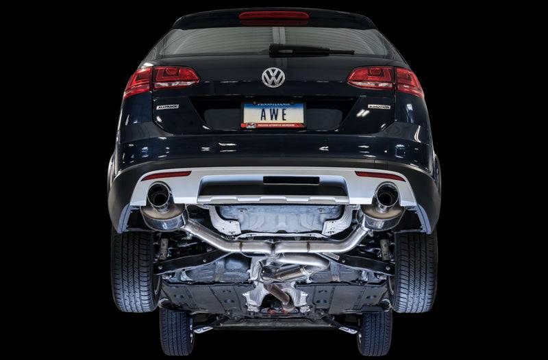 AWE Tuning VW MK7 Golf Alltrack/Sportwagen 4Motion Touring Edition Exhaust - Polished Silver Tips - Striker Modified