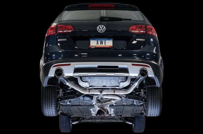 AWE Tuning VW MK7 Golf Alltrack/Sportwagen 4Motion Track Edition Exhaust - Polished Silver Tips - Striker Modified