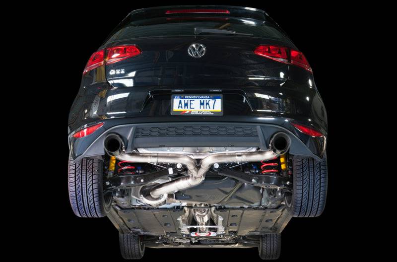 AWE Tuning VW MK7 GTI Touring Edition Exhaust - Chrome Silver Tips - Striker Modified