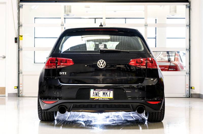 AWE Tuning VW MK7 GTI Touring Edition Exhaust - Diamond Black Tips - Striker Modified