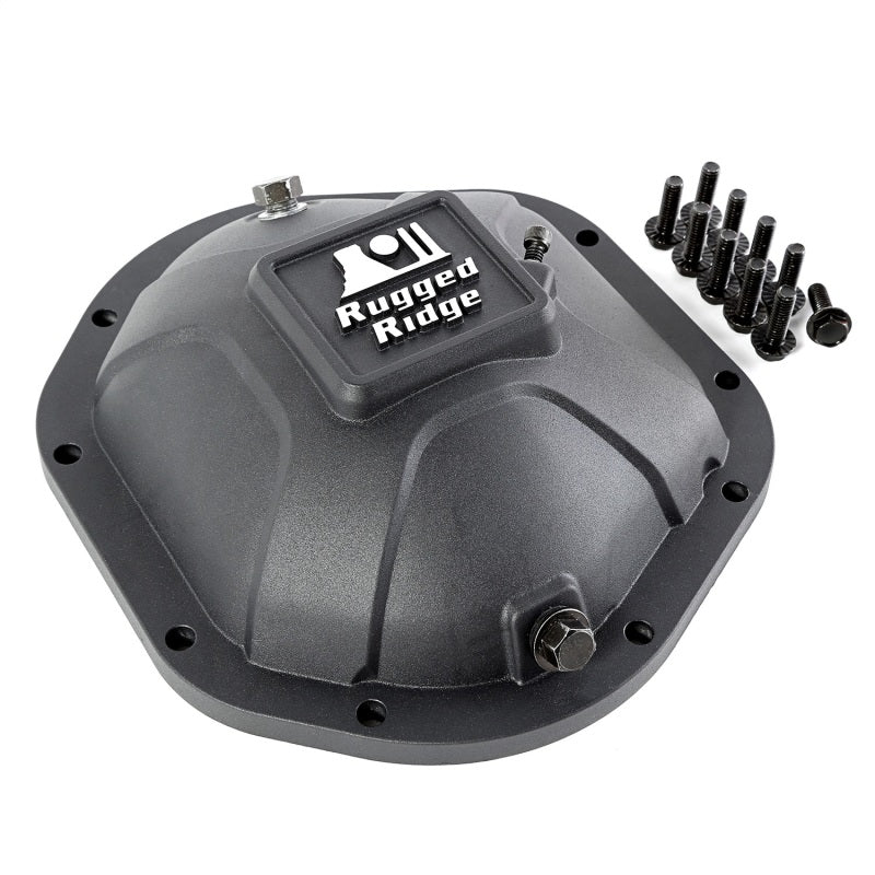 Rugged Ridge Boulder Aluminum Differential Cover Dana 44 Black - Striker Modified