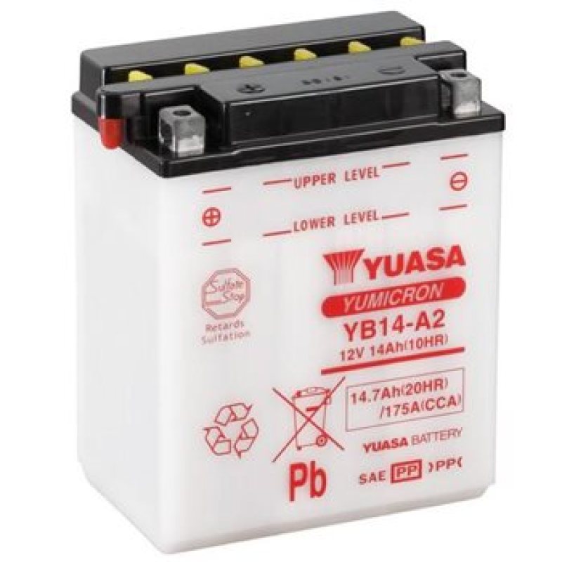 Yuasa YB14L-A2 Yumicron CX 12 Volt Battery - Striker Modified