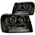 ANZO 2002-2009 Chevrolet Trailblazer Projector Headlights w/ Halo Black - Striker Modified