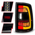 ANZO 09-18 Dodge Ram 1500 Sequential LED Taillights Smoke Black w/Switchback Amber Signal - Striker Modified