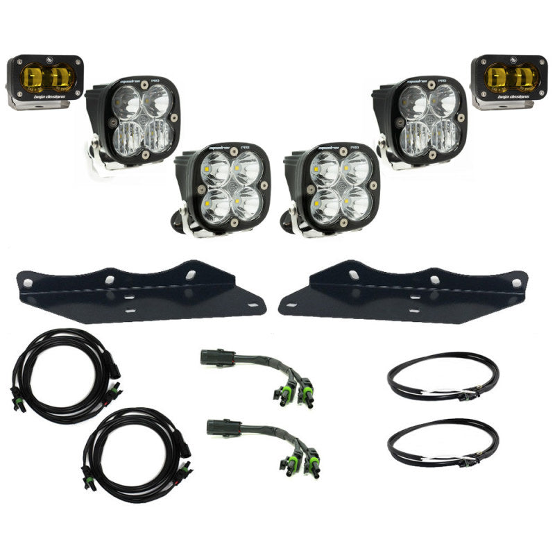 Baja Designs 17-20 Ford F-150 Raptor S2 SAE Pro Fog Pocket Kit - Amber - Striker Modified