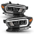 ANZO 2016-2017 Toyota Tacoma Projector Headlights w/ Plank Style Switchback Black w/ Amber w/ DRL - Striker Modified