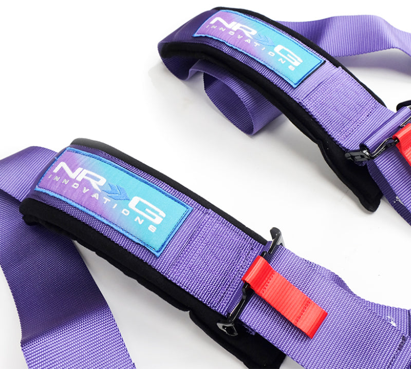 NRG SFI 16.1 5Pt 3 Inch Seat Belt Harness with Pads / Cam Lock - Purple - Striker Modified