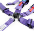 NRG SFI 16.1 5Pt 3 Inch Seat Belt Harness with Pads / Cam Lock - Purple - Striker Modified
