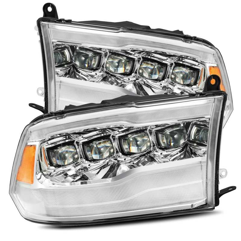 AlphaRex 09-18 Dodge Ram 1500HD NOVA LED Projector Headlights Plank Style Design Chrome w/DRL - Striker Modified