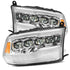 AlphaRex 09-18 Dodge Ram 1500HD NOVA LED Projector Headlights Plank Style Design Chrome w/DRL - Striker Modified