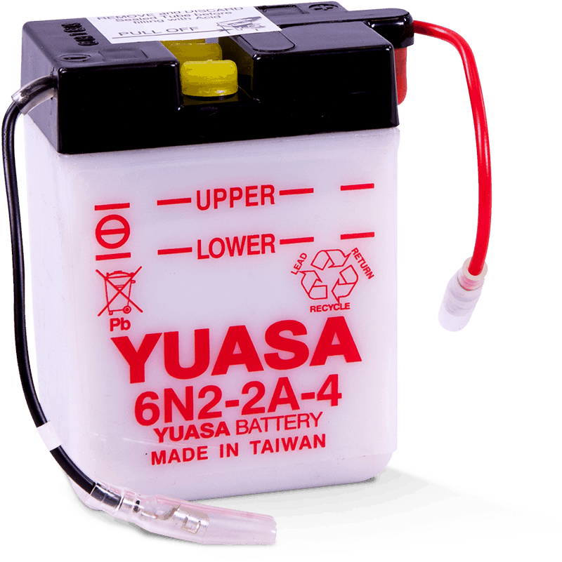 Yuasa 6N2-2A-4 Conventional 6 Volt Battery - Striker Modified