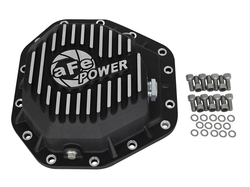 aFe Power Pro Ser Rear Diff Cover Black w/Mach Fins 2017 Ford Diesel Trucks V8-6.7L(td) Dana M275-14 - Striker Modified