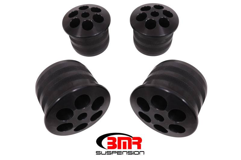 BMR 08-18 Dodge Challenger Aluminum Rear Cradle Bushings Kit - Black Anodized - Striker Modified