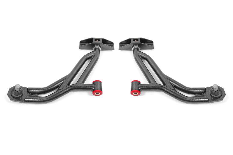 BMR 10-14 Ford Mustang / Shelby GT500 Non-Adj. Lower A-Arms (Poly/Delrin) - Black Hammertone - Striker Modified