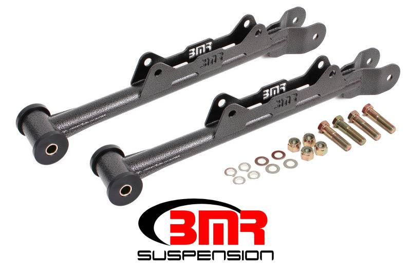 BMR 10-15 5th Gen Camaro Chrome Moly Non-Adj. Rear Lower Control Arms (Delrin) - Black Hammertone - Striker Modified
