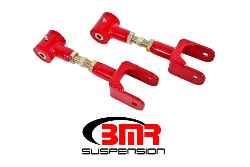 BMR 79-04 Fox Mustang Upper Control Arms On-Car Adj. (Polyurethane) - Red - Striker Modified