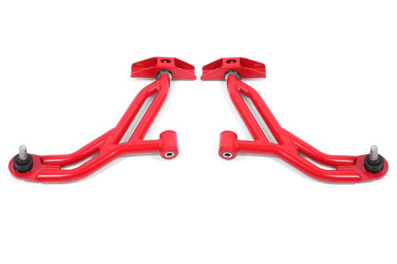 BMR Suspension 05-14 Ford Mustang Lower A-Arms - Red - Non-Adjustable - Striker Modified