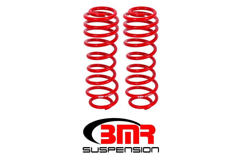 BMR 05-14 S197 Mustang GT/GT500 Rear Performance/Drag Lowering Springs - Red - Striker Modified