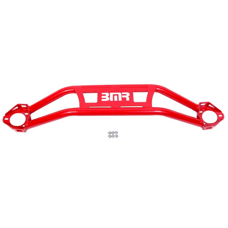 BMR 08-18 Dodge Challenger Front Strut Tower Brace - Red (Twin Tube Design) - Striker Modified