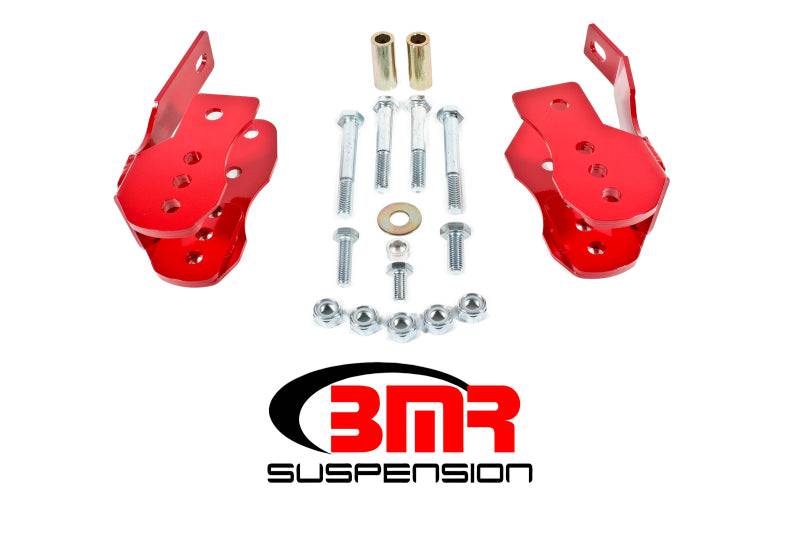 BMR 05-14 S197 Mustang Bolt-On Control Arm Relocation Brackets - Red - Striker Modified