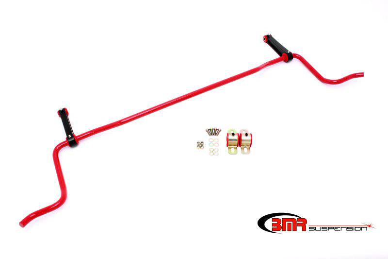 BMR 05-10 S197 Mustang Rear Solid 22mm Sway Bar Kit w/ Bushings & Billet Links - Red - Striker Modified