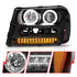 ANZO 2002-2009 Chevrolet Trailblazer Projector Headlights w/ Halo Black - Striker Modified