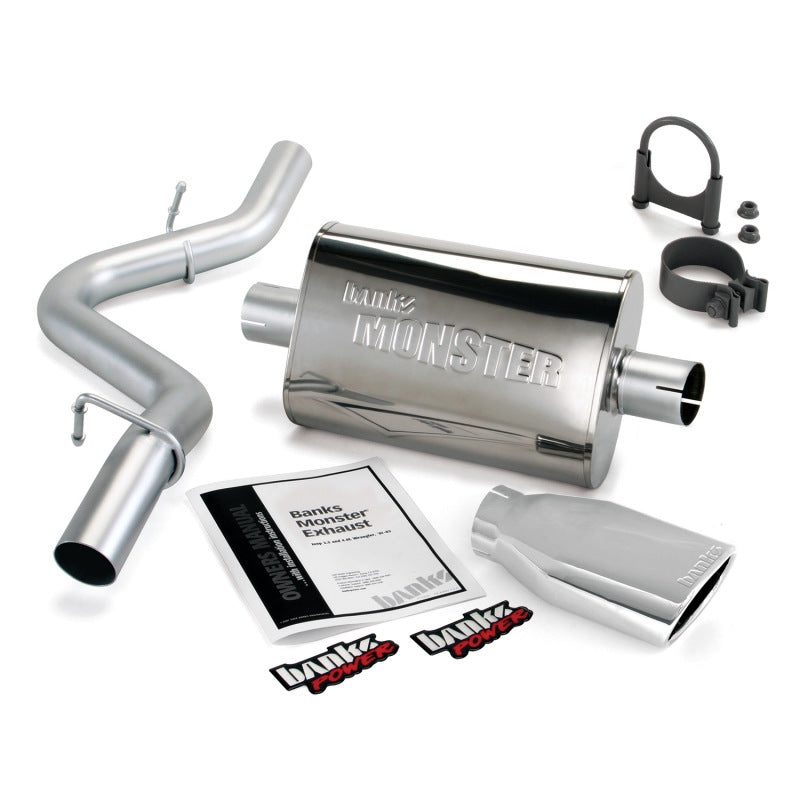 Banks Power 97-99 Jeep 2.5/4.0L Wrangler Slip Fit Cat Monster Exh Sys - SS Single Exh w/ Chrome Tip - Striker Modified