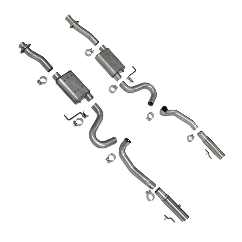 BBK 86-04 Mustang Cat Back Kit Varitune Mufflers Stainless Steel Tips - Striker Modified