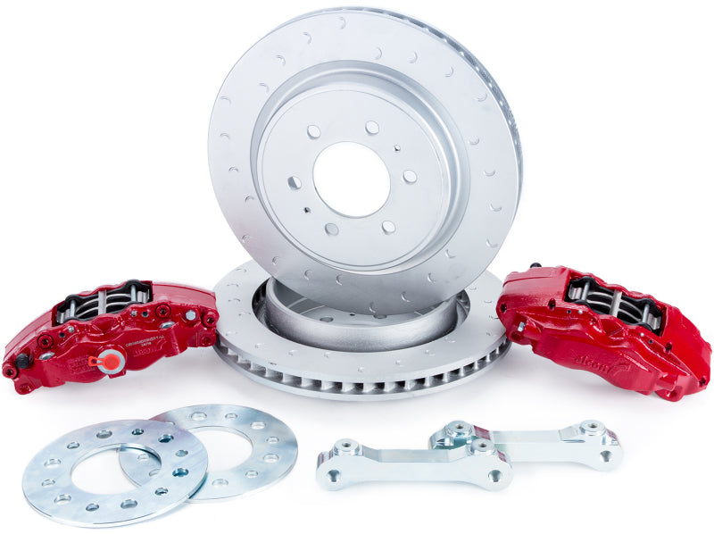 Alcon 10-14 & 17-18 Raptor/09-17 F150 360x32 Rotors 4-Piston Red Rear Brake Kit w/o Elect Park Brake - Striker Modified